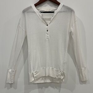 Treasure & Bond Cream Long Sleeve Henley Top